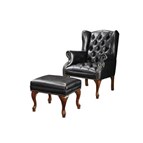Coaster Furniture Roberts 900262 Upholstered Wingback Chair and Ottoman Set - Black