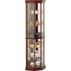 Coaster Furniture Appledale 3393 6-shelf Corner Curio Display Cabinet - Medium Brown