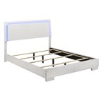 Coaster Furniture Felicity 203500Q Wood Queen LED Panel Bed - White High Gloss