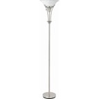 Coaster Furniture Archie 901193 71-inch Frosted Torchiere Floor Lamp - Brushed Steel