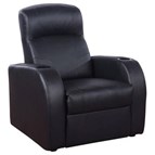 Coaster Furniture Cyrus 600001 Upholstered Track Arm Recliner - Black