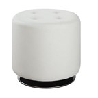 Coaster Furniture Bowman 500554 Round Upholstered Tufted Swivel Ottoman - White