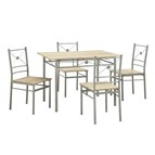Coaster Furniture Anna 100035 5-piece Rectangular Dining Table Set - Silver