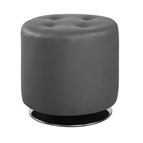 Coaster Furniture Bowman 500555 Round Upholstered Tufted Swivel Ottoman - Grey