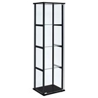 Coaster Furniture Cyclamen 950171 4-shelf Clear Glass Curio Display Cabinet - Black