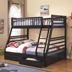 Coaster Furniture Ashton 460181 2-Drawer Wood Twin Over Full Bunk Bed - Navy Blue