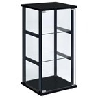 Coaster Furniture Cyclamen 950179 3-shelf Clear Glass Curio Display Cabinet - Black