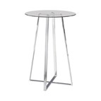Coaster Furniture Zanella 100026 Round 30-inch Glass Top Bistro Bar Table - Chrome