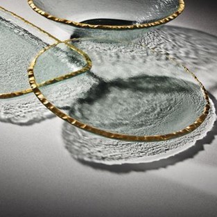 Annie Glass Edgey Charger - Gold (Charger / Service - Charger Plates)