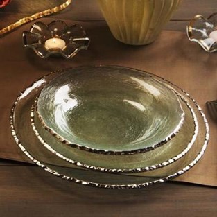 Annie Glass Edgey Charger - Platinum (Charger / Service - Charger Plates)