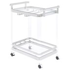 Coaster Furniture Jefferson 902589 2-tier Glass Shelf Acrylic Bar Cart - Chrome
