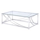 Coaster Furniture Lille 720498 Rectangular Glass Top Coffee Table - Chrome