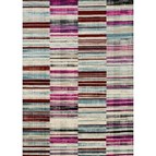 Kalora Interiors Villa Pink/Brown Barcode Floor Cloth Rug (5'x8')