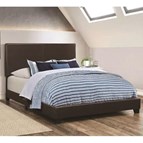 Coaster Furniture Dorian 300762KE Faux Leather Upholstered Eastern King Panel Bed - Brown