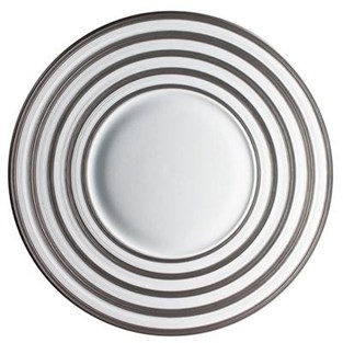 J.L Coquet Hemisphere Dinner Plate - Platinum Stripe (Plates - Dinner)