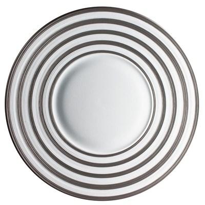 J.L Coquet Hemisphere Presentation Plate - Platinum Stripe (Charger / Service - Charger Plates)