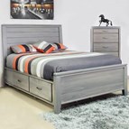 Mako Wood Furniture Robina 4300-ST-Q Queen Panel Bed with Storage