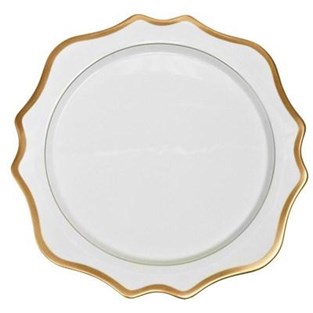 Anna Weatherley Antique White Charger with Gold Trim (Charger / Service - Charger Plates)