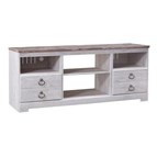 Signature Design by Ashley Willowton W267-68 Large TV Stand with Fireplace Option