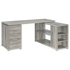 Coaster Furniture Yvette 801516 60-inch 3-Drawer L-Shape Computer Desk - Grey Driftwood