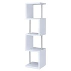 Coaster Furniture Baxter 801418 67-inch 4-shelf Bookshelf - White and Chrome