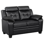 Coaster Furniture Finley 506552 Upholstered Padded Arm Tufted Loveseat - Black