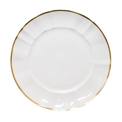Anna Weatherley White Charger with Gold Rim (Charger / Service - Charger Plates)
