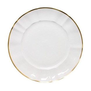 Anna Weatherley White Charger with Gold Rim (Charger / Service - Charger Plates)