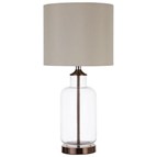 Coaster Furniture Aisha 920015 25-inch Drum Shade Glass Table Lamp - Antique Brass
