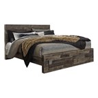 Benchcraft Derekson B200B14 King Panel Bed with 2 Storage Drawers