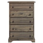 Mako Wood Furniture Polo 800-30 5-Drawer Chest- Grey