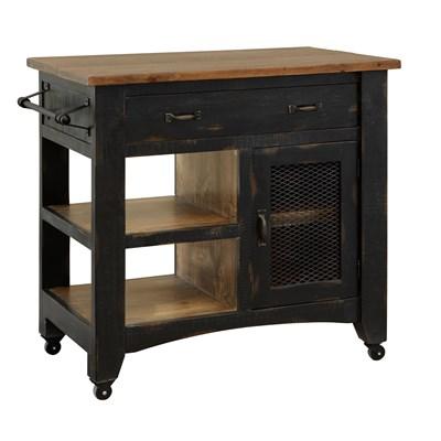 International Furniture Direct Pueblo Black IFD3701KSL Kitchen Island