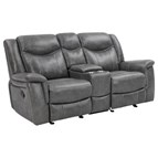 Coaster Furniture Conrad 650355 Upholstered Padded Arm Glider Loveseat - Grey