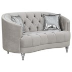 Coaster Furniture Avonlea 508462 Upholstered Sloped Arm Loveseat - Grey Velvet