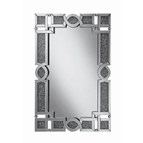 Coaster Furniture Jackie 961444 32 x 47 Inch Acrylic Crystal Frame Wall Mirror - Silver