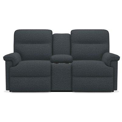 La-Z-Boy Jay Reclining Loveseat w/ Console - Denim