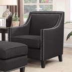 Elements International Erica UER090100CA Chair with Chrome Nails - Heirloom Charcoal