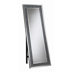 Coaster Furniture Carisi 961427 22 x 61 Inch Crystal Acrylic Standing Mirror - Silver
