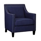 Elements International Erica UER080100CA Chair with Chrome Nails - Heirloom Blue