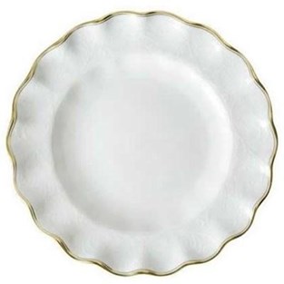 Royal Crown Derby Darley Abbey Pure - Gold Fluted Dessert Plate (Plates - Dessert)