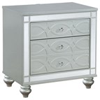 Coaster Furniture Gunnison 223212 2-Drawer Nightstand - Silver Metallic