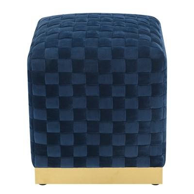 Emerald Home Furnishings Jamison U1108-03SQ-04 Square Ottoman - Navy Blue
