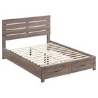 Coaster Furniture Brantford 207040KE Wood Eastern King Storage Panel Bed - Barrel Oak