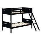 Coaster Furniture Littleton 405051BLK Wood Twin Over Twin Bunk Bed - Black