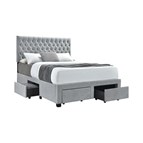Coaster Furniture Soledad 305878Q Upholstered Queen Storage Panel Bed - Light Grey