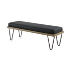 Coaster Furniture Chad 501837 Denim Upholstered Accent Bench - Dark Blue