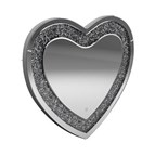 Coaster Furniture Aiko 961535 36 x 30 Inch Heart Shaped LED Light Wall Mirror - Silver