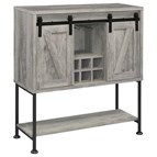 Coaster Furniture Claremont 183038 Sliding Door Home Bar Wine Cabinet - Grey Driftwood