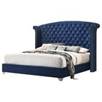 Coaster Furniture Melody 223371KE Upholstered Eastern King Wingback Bed - Pacific Blue