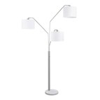 Coaster Furniture Jirou 923238 84-inch Drum Shade Tree Floor Lamp - Satin Nickel